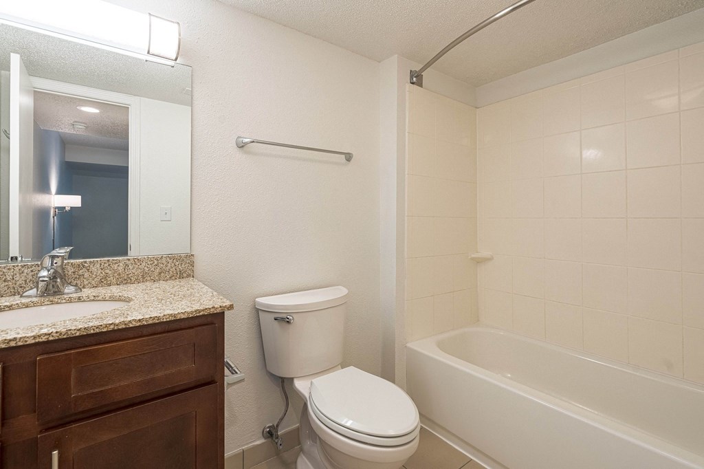 a bathroom with a sink toilet and bathtub